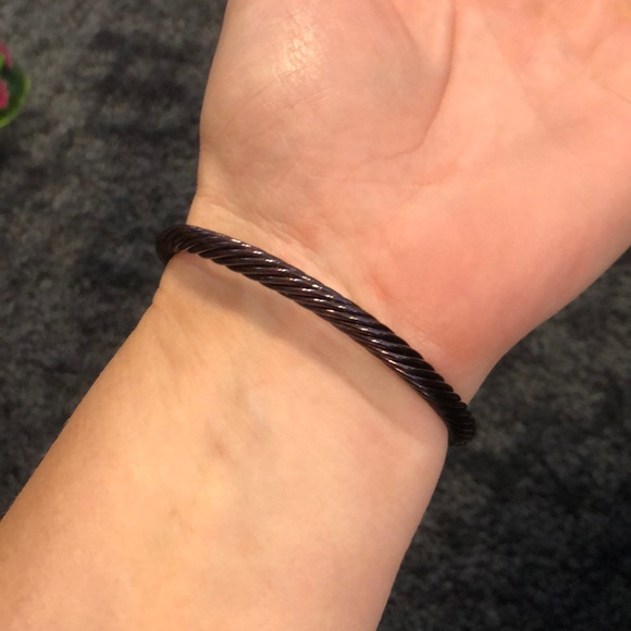 Chocolate rose gold tone sparkle CZ chips bracelet - Picture 5 of 8